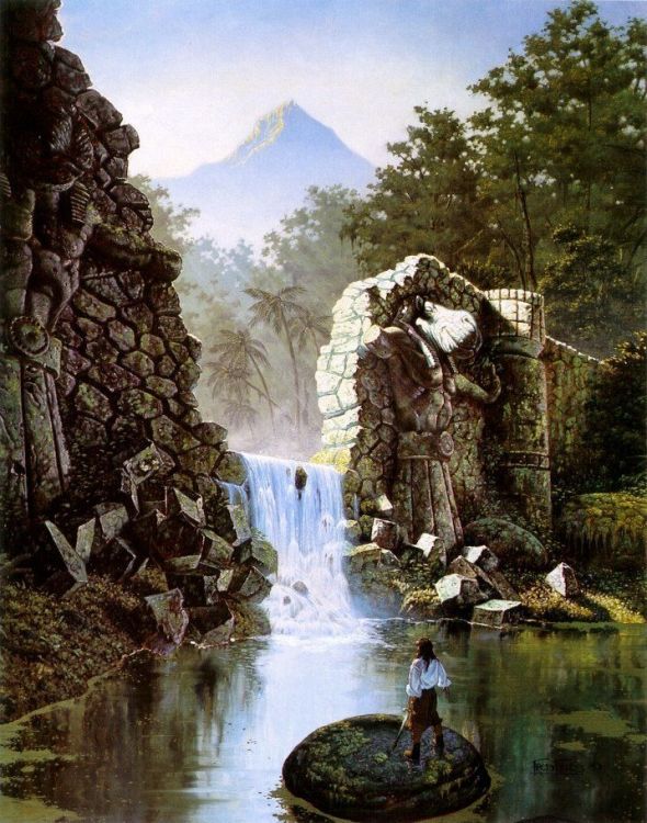 Wallpapers Art - Pencil Fantasy - Fred Fields Waterfall