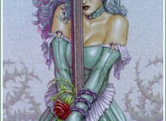 Fonds d'cran Erotic Art Silver Poledancer