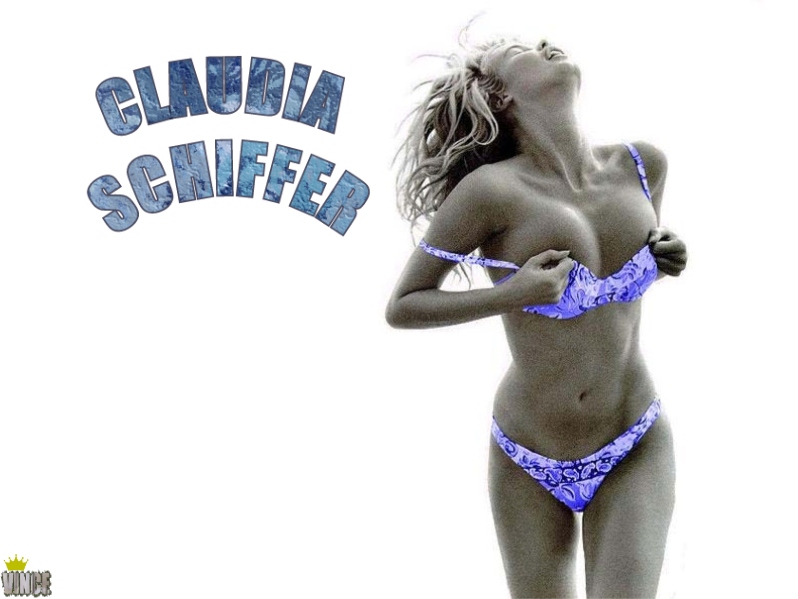 Fonds d'cran Clbrits Femme Claudia Schiffer Claudia Schiffer (bikini bleu)