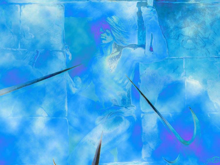 Fonds d'cran Art - Numrique Abstrait Blue sword