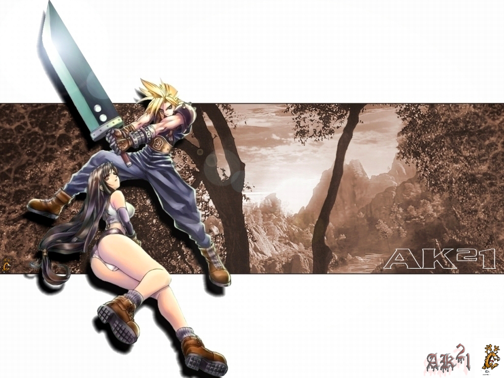 Fonds d'cran Jeux Vido Final Fantasy - Divers Tifa & Cloud...