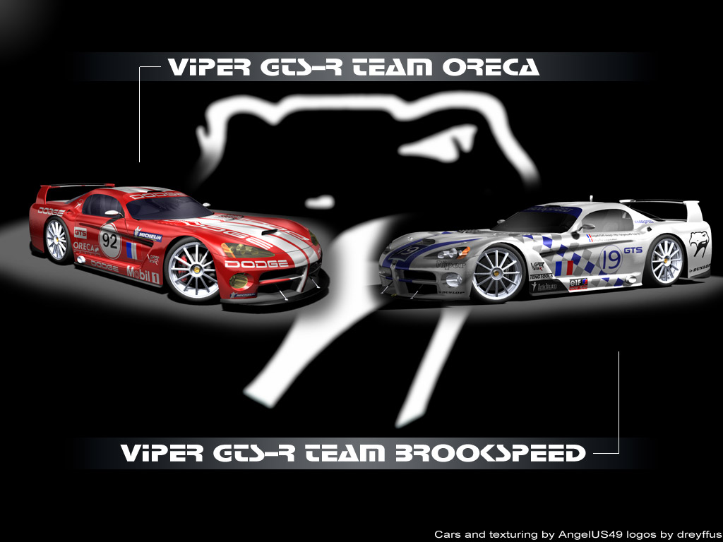 Wallpapers Cars Viper Viper GTS-R TEAM ORECA versus Viper GTS-R TEAM BRO