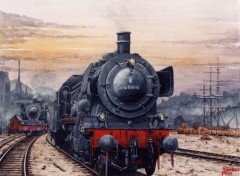 Wallpapers Art - Painting loco sur le port