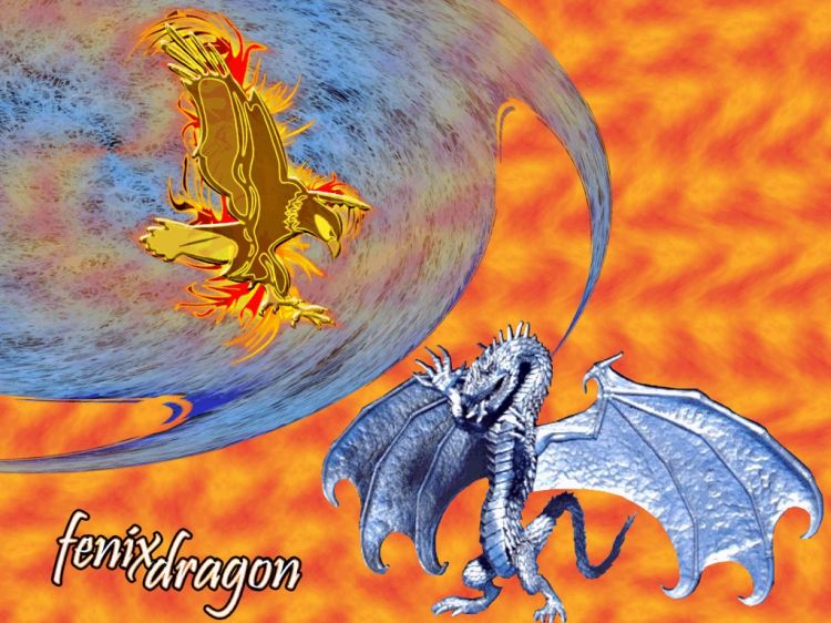 Wallpapers Digital Art Abstract phenix et dragon fenixdragon