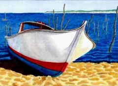 Fonds d'cran Art - Peinture Pinasse au banc d'Arguin