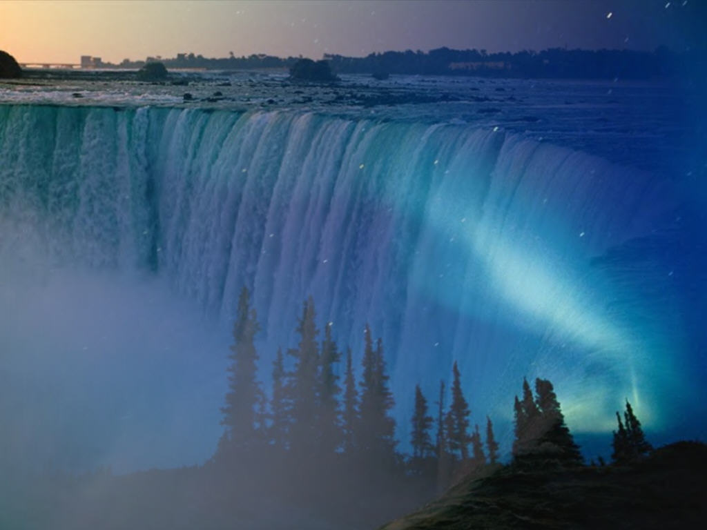 Fonds d'cran Art - Numrique Nature - Paysages Cascade nocturne