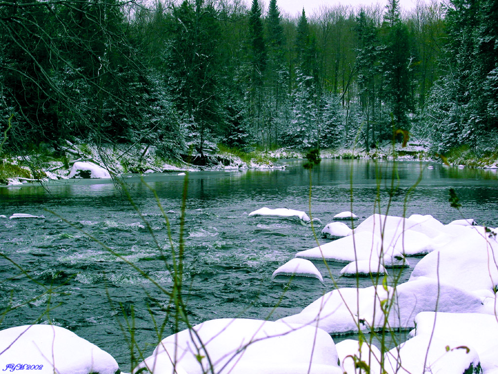 Fonds d'cran Nature Fleuves - Rivires - Torrents Rivire d'Hiver