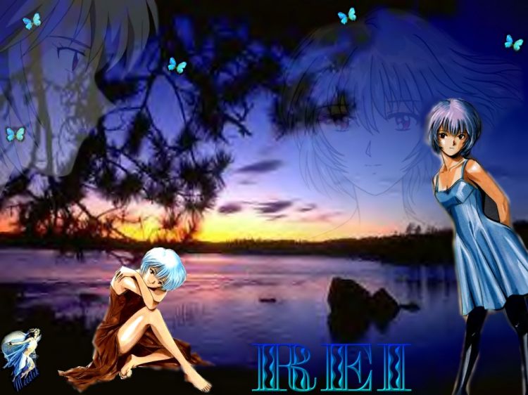 Wallpapers Cartoons Evangelion Mademoiselle Rei ;o)