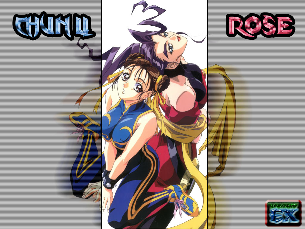 Fonds d'cran Jeux Vido Street Figther Zero 3 Chun Li & Rose