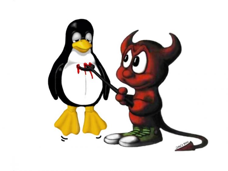 Fonds d'cran Informatique Linux Chuck versus Tux