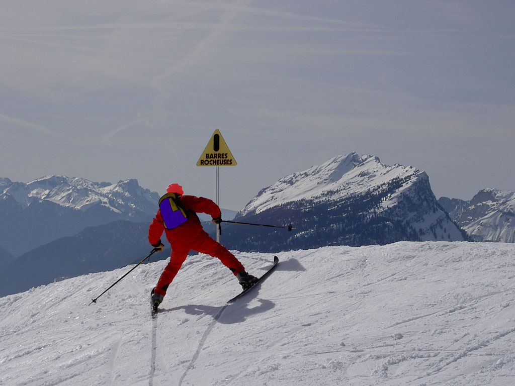 Fonds d'cran Humour Divers Un skieur dbutant qui va faire le grand saut!