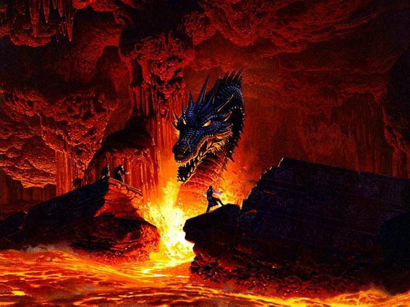 Fonds d'cran Fantasy et Science Fiction Cratures : Dragons Dragon in the fire