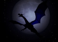 Wallpapers Fantasy and Science Fiction Dragon sous Lune