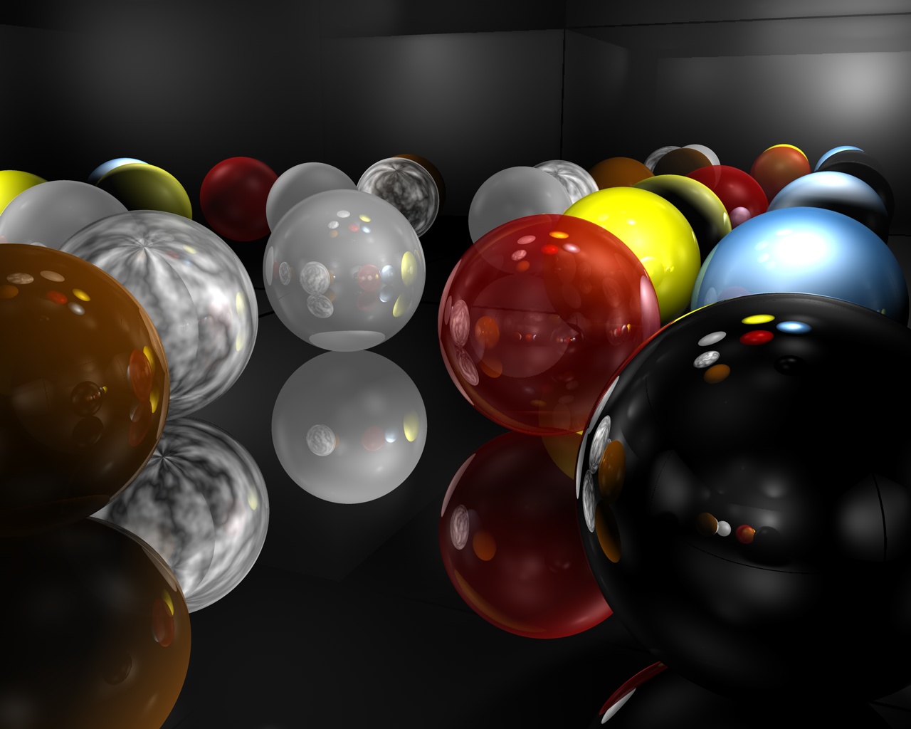 Wallpapers Digital Art 3D - Various Salle close avec plusieurs balles