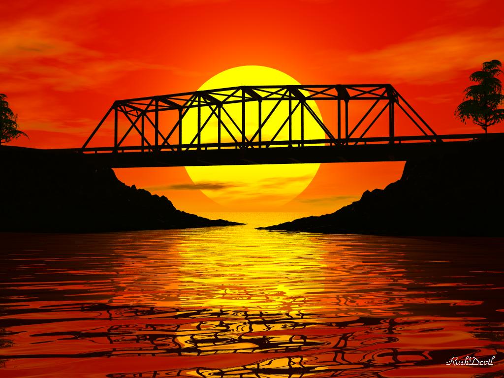 Fonds d'cran Art - Numrique Nature - Paysages Sunset Bridge