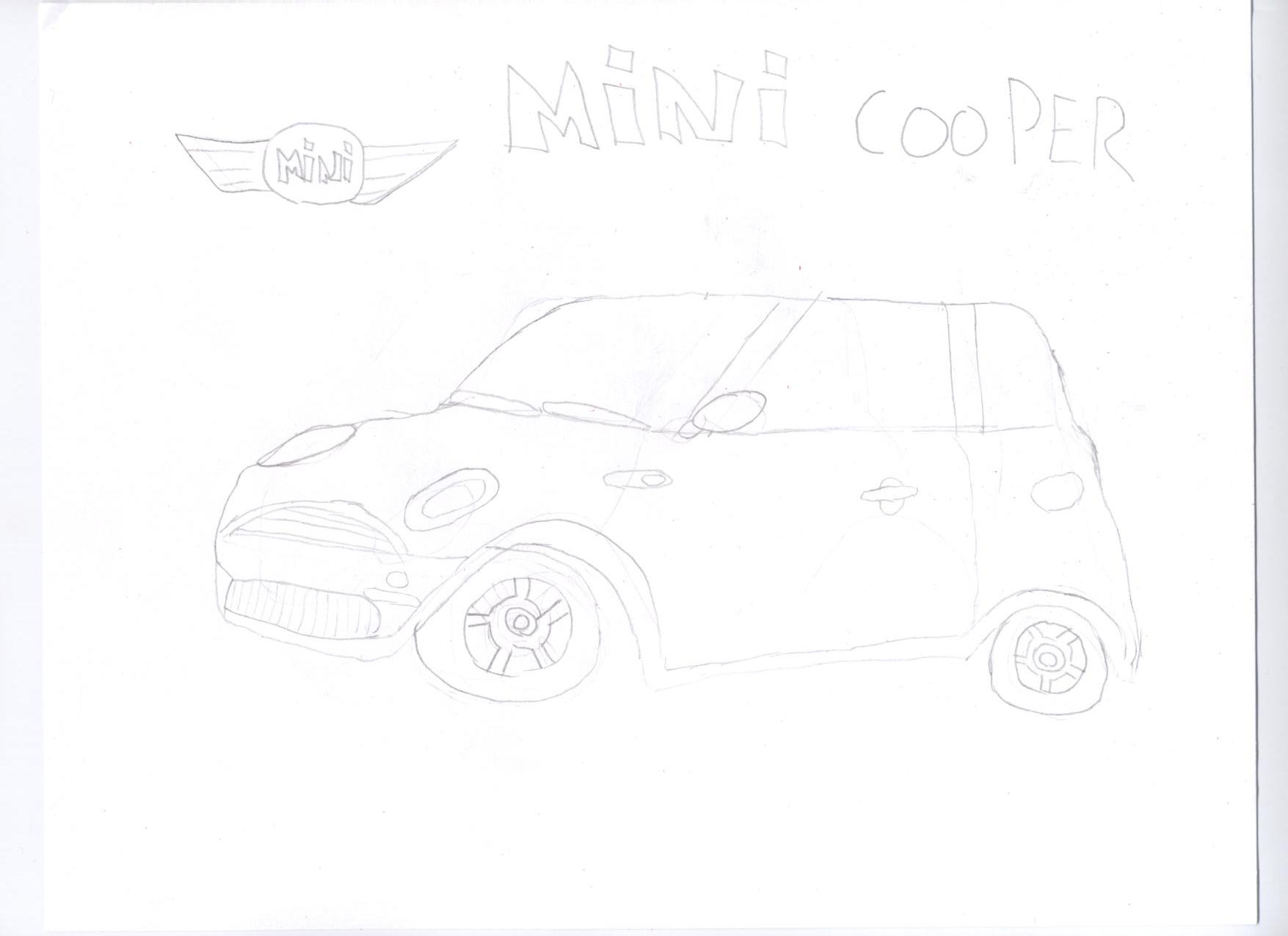 Wallpapers Art - Pencil Cars and motorbikes mini cooper