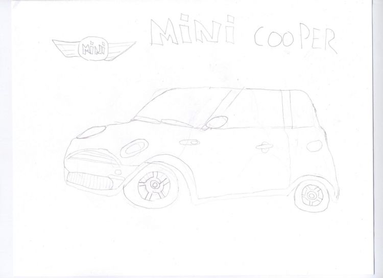 Fonds d'cran Art - Crayon Voitures et Motos mini cooper