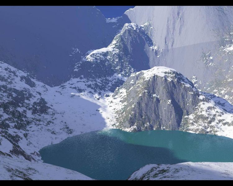 Fonds d'cran Nature Couchers et levers de Soleil Lac de haute montagne