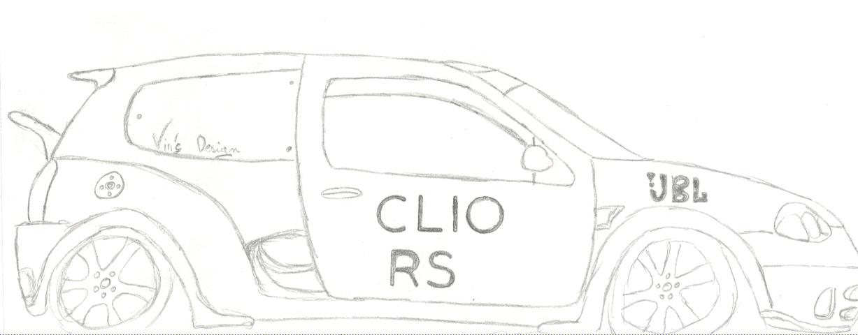 Wallpapers Art - Pencil Cars and motorbikes Clio