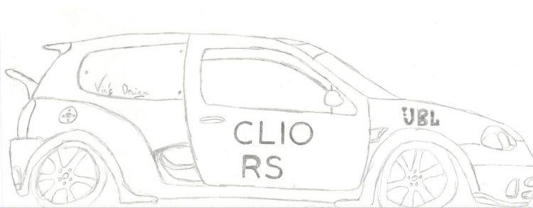 Wallpapers Art - Pencil Cars and motorbikes Clio