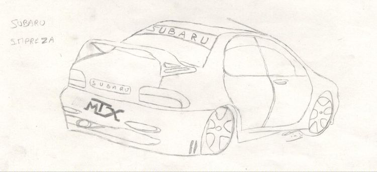 Wallpapers Art - Pencil Cars and motorbikes Subaru