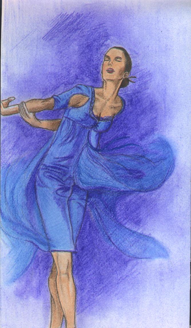 Wallpapers Art - Pencil Characters La danseuse bleue