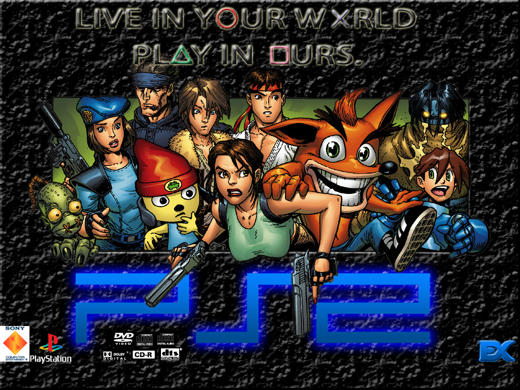 Fonds d'cran Jeux Vido Playstation 2 LIVE IN YOUR WORLD. PLAY IN OURS. V2