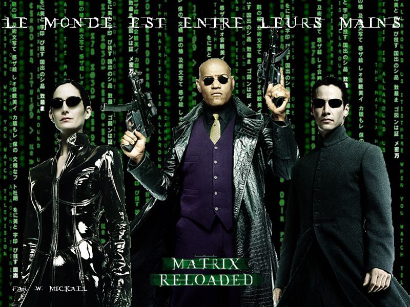 Fonds d'cran Cinma Matrix 2 Reloaded Trinity Morpheus et No