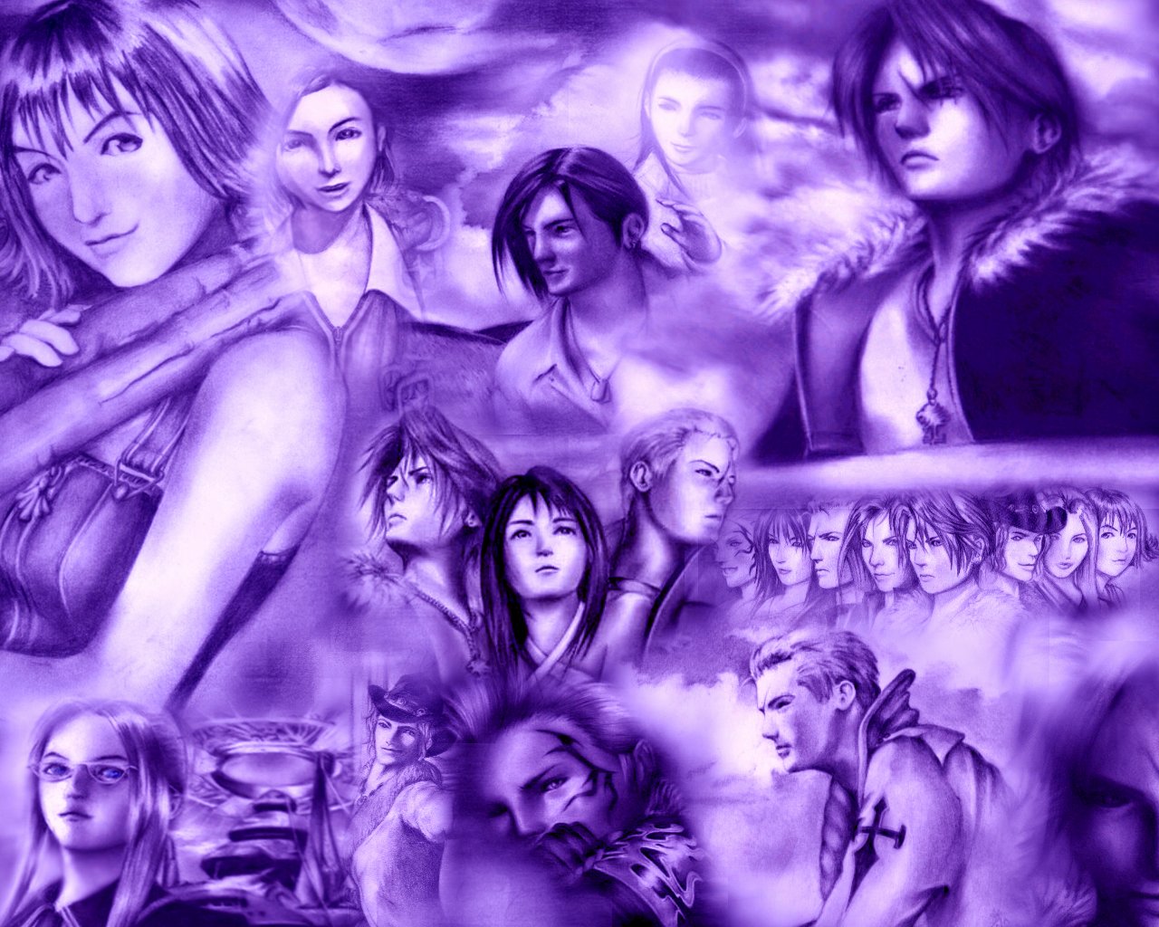 Wallpapers Video Games Final Fantasy - Miscellaneous Mix de plusieurs fanarts de Tina