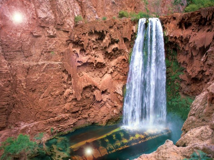 Fonds d'cran Nature Cascades - Chutes Rflexion