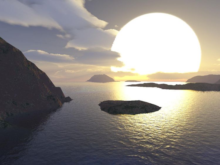 Fonds d'cran Art - Numrique 3D - Terragen Coucher de soleil :))