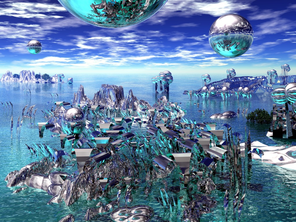 Wallpapers Digital Art 3D - Various Silver Water