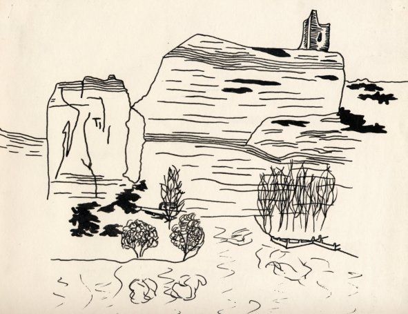 Fonds d'cran Art - Crayon Paysages falaises