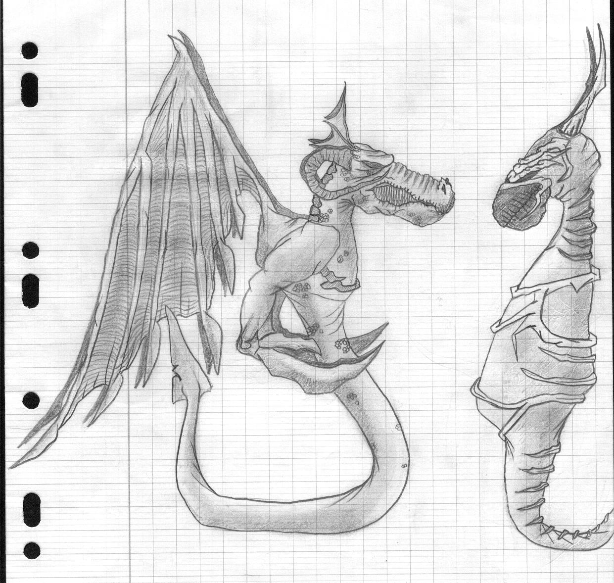 Fonds d'cran Art - Crayon Fantasy - Dragons 