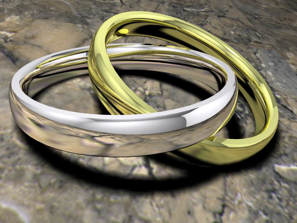 Wallpapers Digital Art 3D - Studio Max Gold & Silver Rings