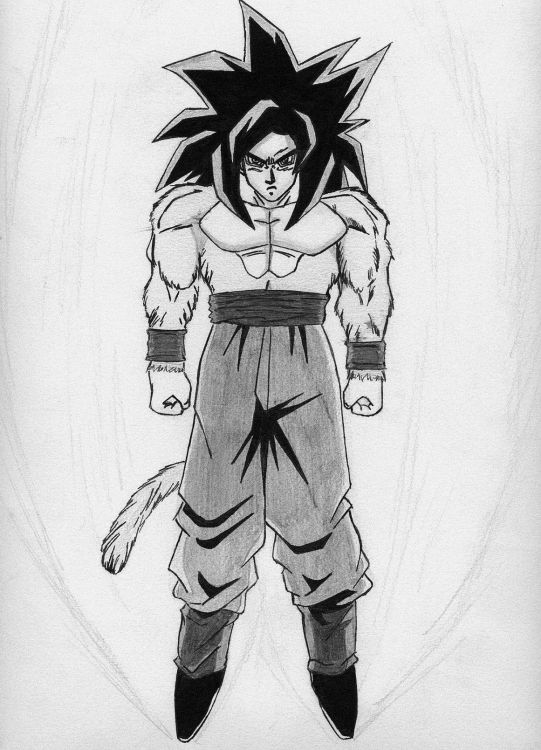 Wallpapers Art - Pencil Manga - Dragon Ball Z Sangoku SSJ 4