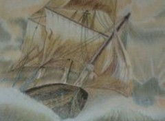 Wallpapers Art - Pencil bateau dans la tempte