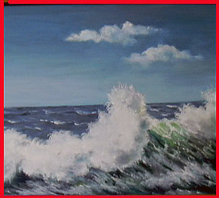 Fonds d'cran Art - Peinture Marine et port de pche la grande vague