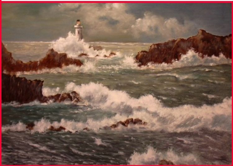 Fonds d'cran Art - Peinture Marine et port de pche Phare de la Passe Blanche