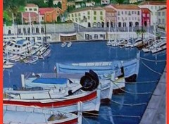 Wallpapers Art - Painting pointus dans le port du Cap ferrat