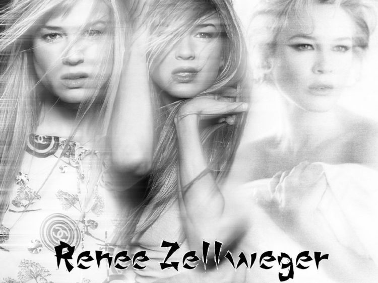 Fonds d'cran Clbrits Femme Rene Zellweger Renee noir et blanc