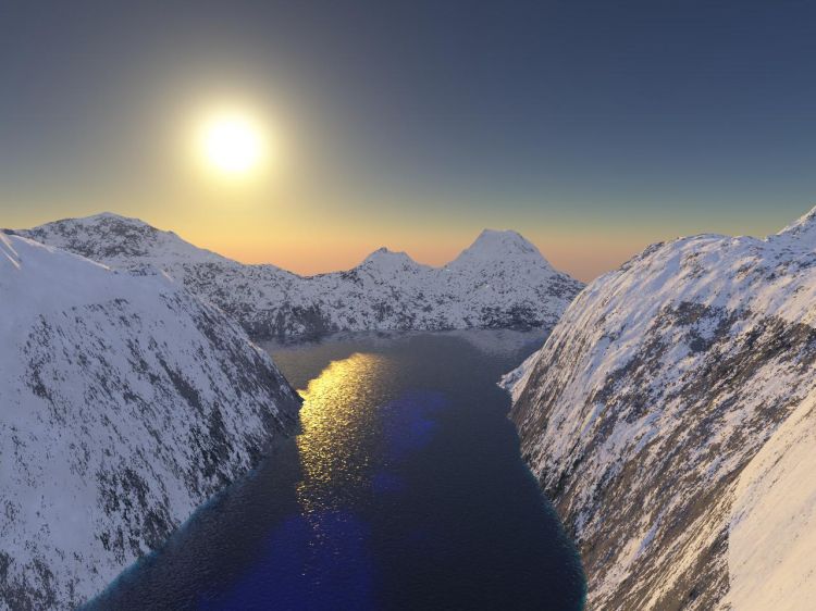 Fonds d'cran Art - Numrique 3D - Terragen Ouest Canadien 02 - Eau Plus Sombre