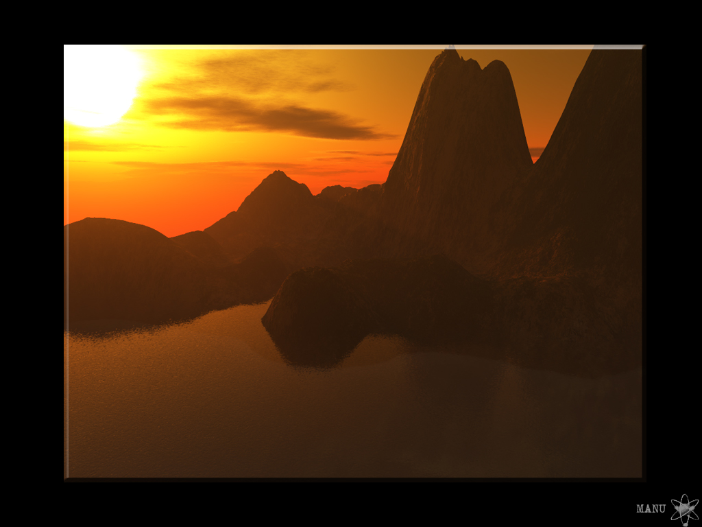 Wallpapers Digital Art 3D - Terragen Ile au crepuscule