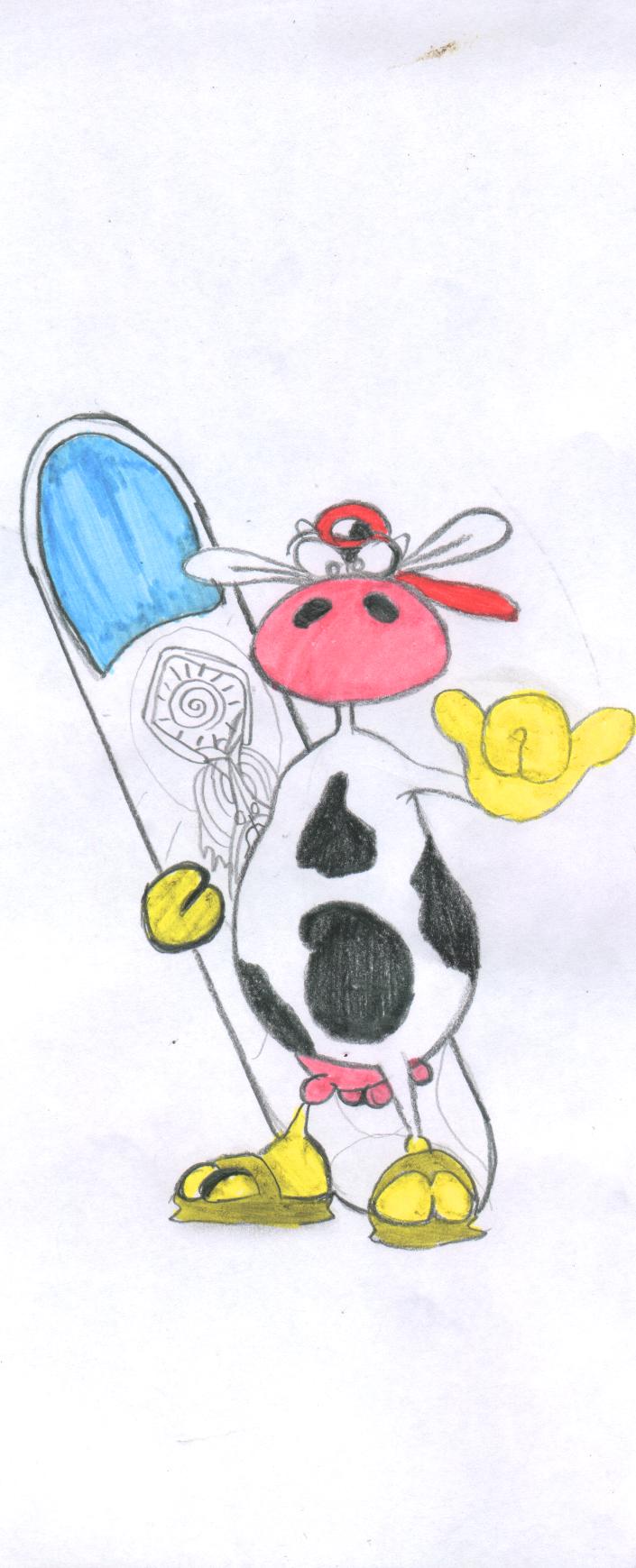 Fonds d'cran Art - Crayon BDs - Animaux la vache