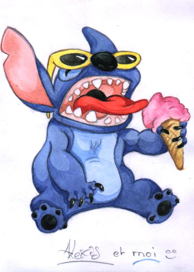 Wallpapers Art - Painting Cartoons et le revoil .....stitch !!!