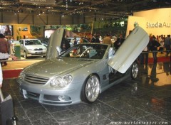 Wallpapers Cars Mercedes SL ailes papillons - Geneve 2003