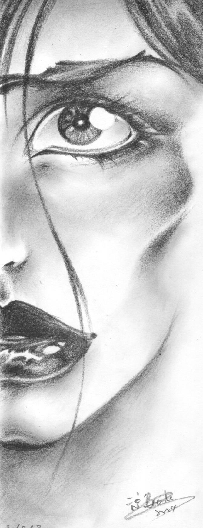 Wallpapers Art - Pencil Portraits le regard mystrieux ...