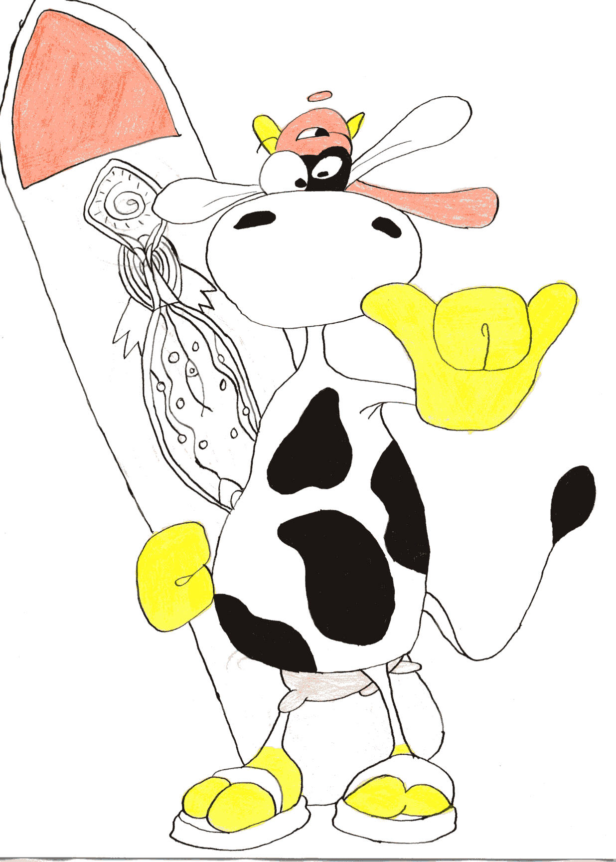 Wallpapers Art - Pencil Comics - Animals Vache