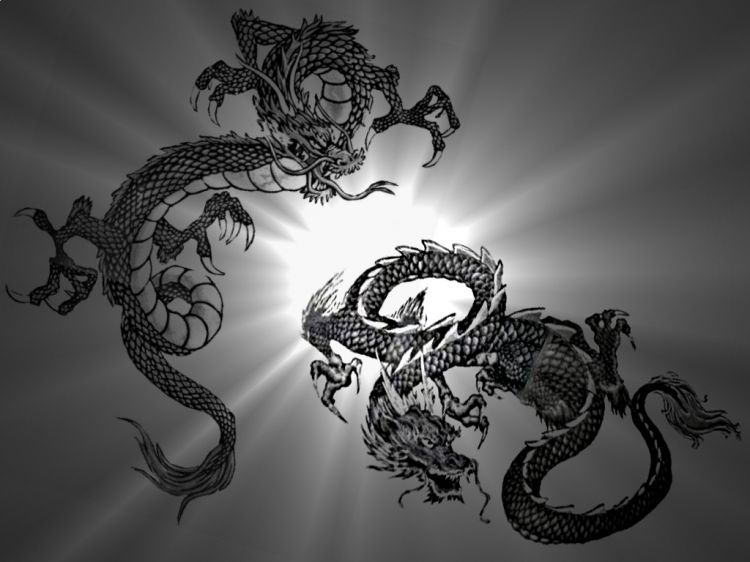 Wallpapers Fantasy and Science Fiction Creatures : Dragons beaux dragons sur fond etoil