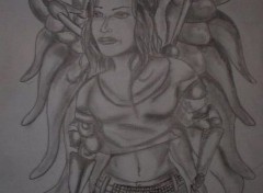 Wallpapers Art - Pencil femme cyborg